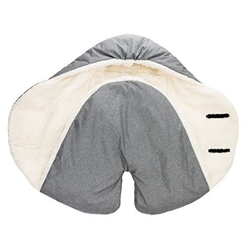 7AM Enfant Baby Car Seat - Nido Quilted Baby carier Cover, Hooded Soft Plush Lining, Stroller | (Heather Grey, Small 0-6M)