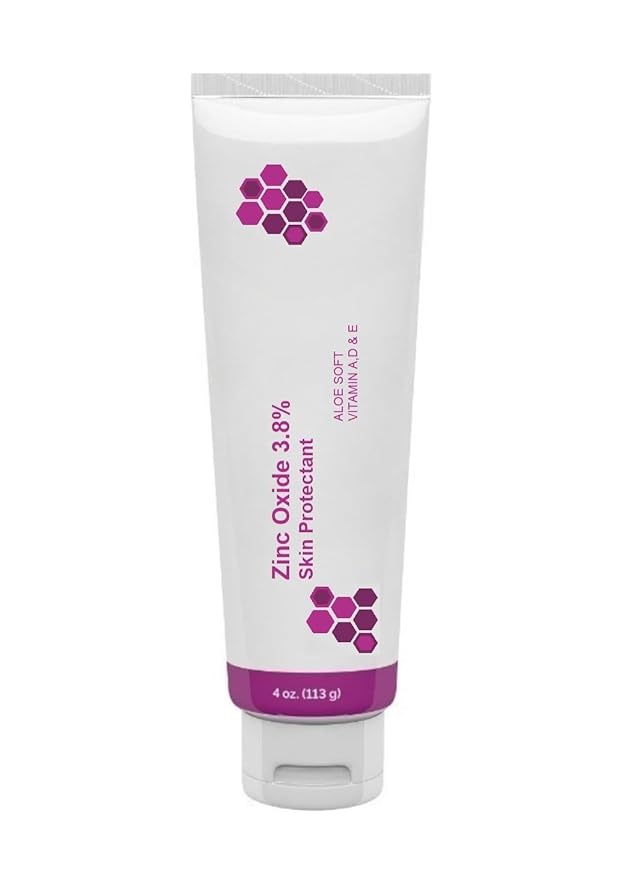 First Aid Zinc Oxide 3.8% Ointment Aloe Soft with Vitamin A, D & E Skin Protectant Barrier Cream for Diaper Cuts Burnes