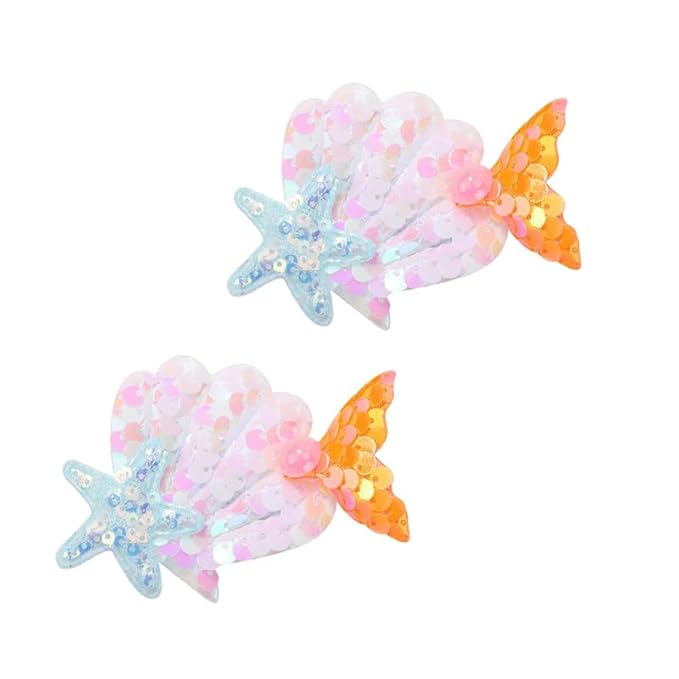 Enchanting Mermaid-Shaped Sequin Hair Clips for Kids - 6 Color Options! (light pink)
