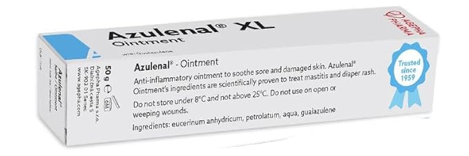 Azulenal Ointment with Guaiazulene | Ointment for Diaper Rashes Itches Cuts & Sore Nipples | Suitable for Use for Babies and Nursing Mothers | Made in Europe (1 x 50 g)