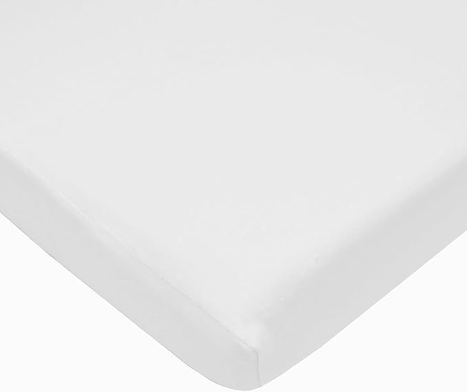 American Baby Company 2 Pack 100% Natural Cotton Fitted Pack and Play Sheets 39" x 27" - Soft & Breathable Pack N Play Sheets for Playard & Mini Crib Mattress, Bear and White, for Boys & Girls