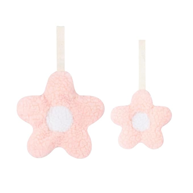 Baby Daisy Pacifier Holder,Light and Soft Dummy Holder Handmade 2 Pack, Decor for Nursing Kids Room（Pink Daisy)