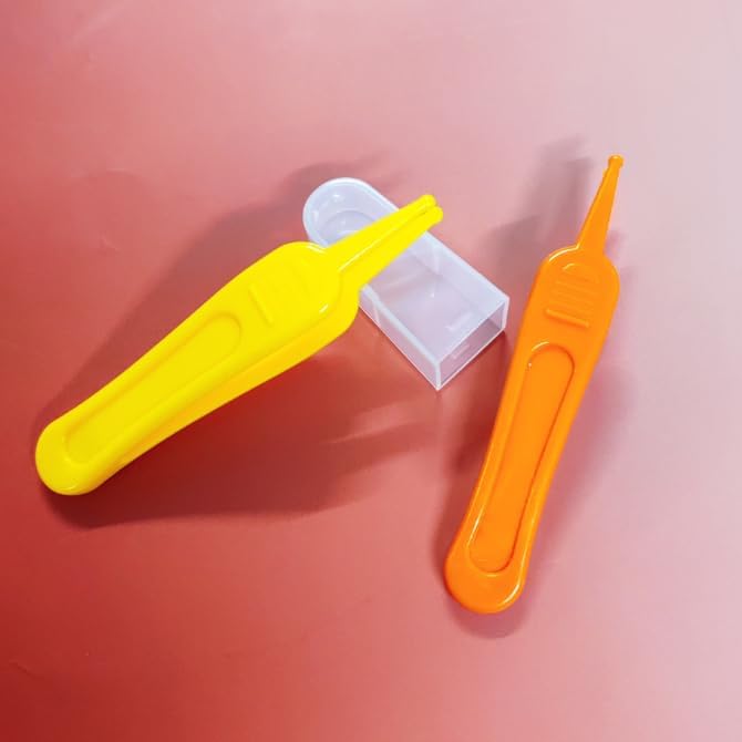 6 PCS Nose Cleaning Tweezer with Plastic Round-Head Ear Nose Navel Cleaner Clip for Care