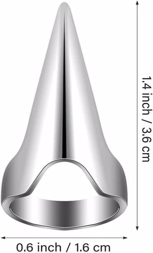 5PCS Finger Claws Cosplay Claws Rings,Punk Rock Nail Finger Armor Gothic Talon Nail Fingertip Claw,Hair Parting Selecting Sectioning Tool Clips and Barrettes(Silver)