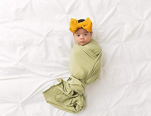 Baby Girl's 5 Inches Soft Double Bow-knot Nylon Headband Toddler Headdress for Photography Party Festivals (Ginger)