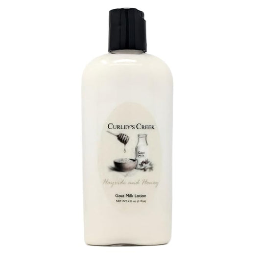 Curley's Creek Goat Milk Lotion | Handmade Natural Skincare | 4 ounce & 8 ounce 4 ounce, Hayride and Honey (Oatmeal Milk & Honey)