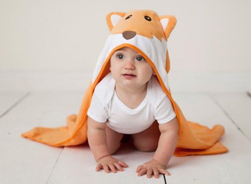 Luvable Friends Unisex Baby Cotton Animal Face Hooded Towel, Bunny, One Size