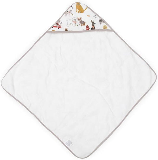 Little Unicorn Premium Infant Hooded Bath Towel| Soft & Absorbent Cotton & Terry Fabric for Newborns (Woof)