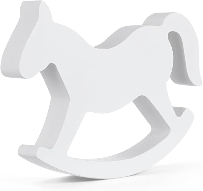 ULTNICE Small Wooden Rocking Horse Kids Toys - White