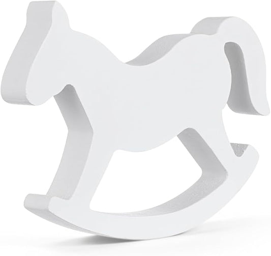 ULTNICE Small Wooden Rocking Horse Kids Toys - White