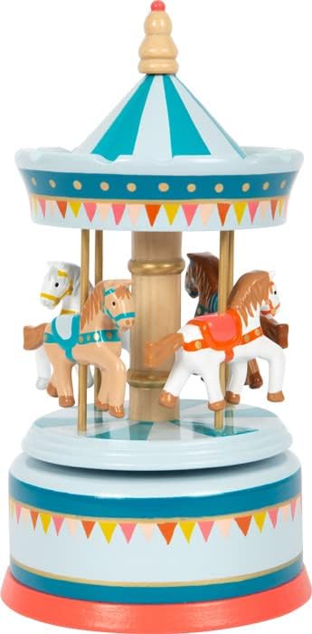 Small Foot Musical Box Horse Carousel Circus Wooden Decoration for Children's Room with Beautiful Sleep Music, 12321