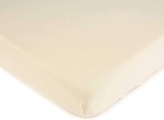 SheetWorld Fitted Youth Bed Sheet 33 x 66, 100% Cotton Jersey Solid Ivory, Made in USA