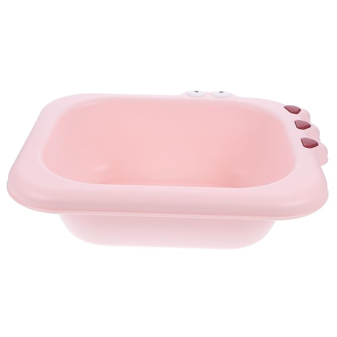 Abaodam Portable Wash Basin for Boy Girl and Spacious PP Material Tub with Smooth Rounded Edges Safe and Supply in Pink for Household Use