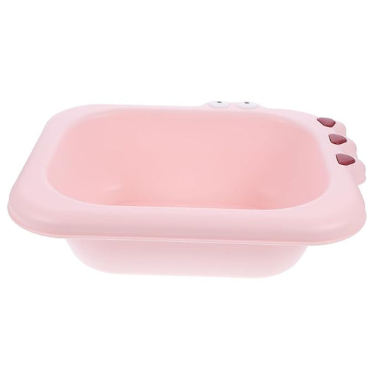 Abaodam Portable Wash Basin for Boy Girl and Spacious PP Material Tub with Smooth Rounded Edges Safe and Supply in Pink for Household Use