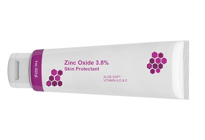 First Aid Zinc Oxide 3.8% Ointment Aloe Soft with Vitamin A, D & E Skin Protectant Barrier Cream for Diaper Cuts Burnes
