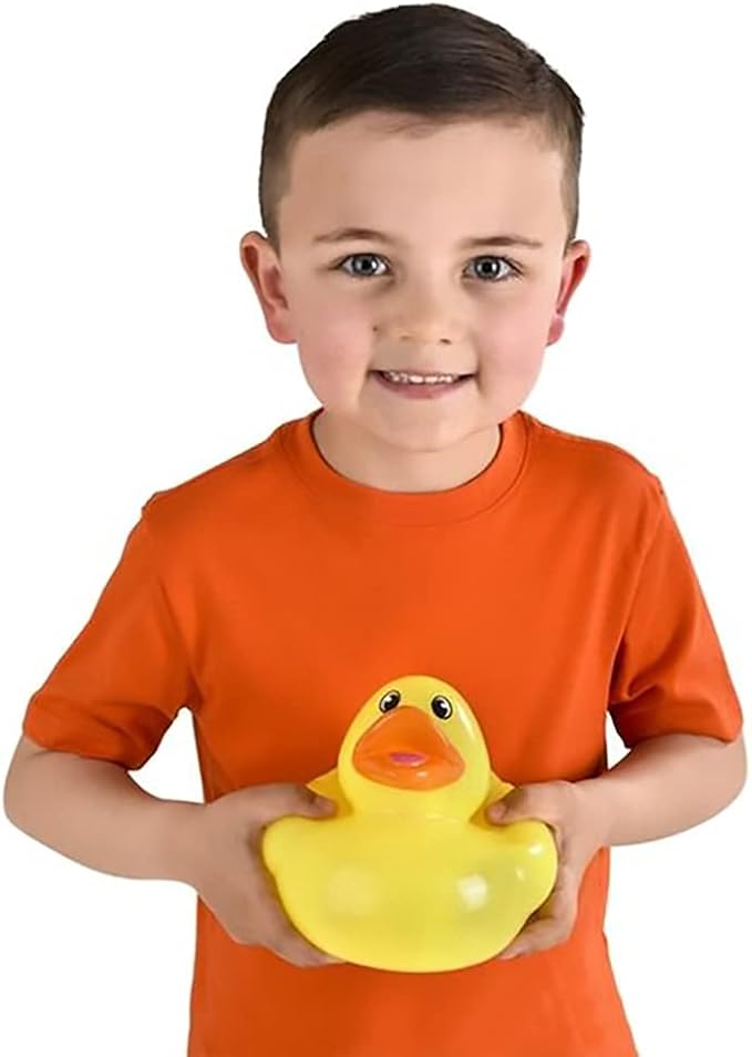 The Dreidel Company Giant Glitter Rubber Duck Toy with Sound Assortment Duckies for Kids, Bath Birthday Gifts Baby Showers Summer Beach and Pool Activity, 6" Inch (3-Pack)