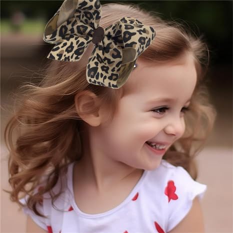 Baby girls leopard print bow hairpin Bow Leopard Hair Bow for women