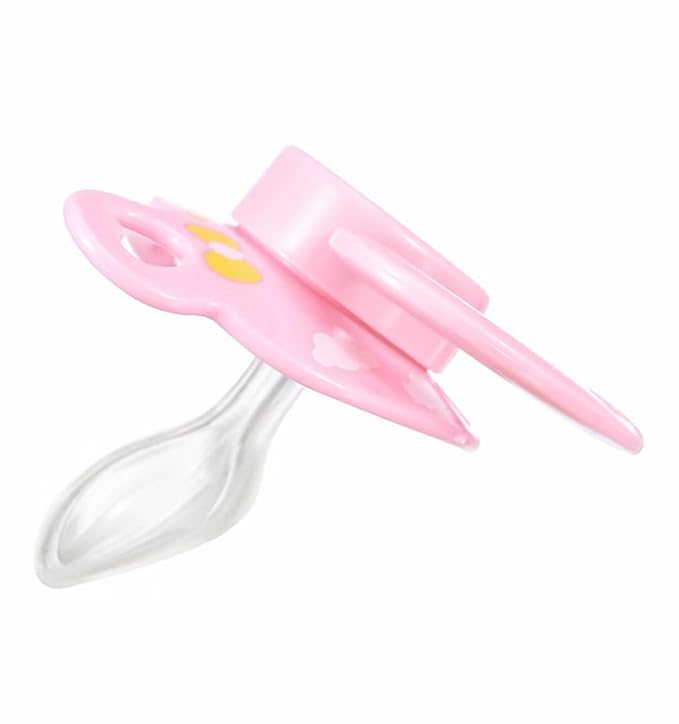 Landofgenie Adult Sized Pacifier Large Handle Large Shield Cute Print Paci Pink