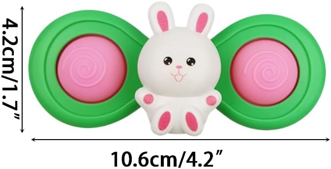 Anditoy 3 Pack Easter Suction Cup Spinner Toys Sensory Bath Toys for Toddlers Kids Easter Basket Stuffers Gifts Fillers Party Favors