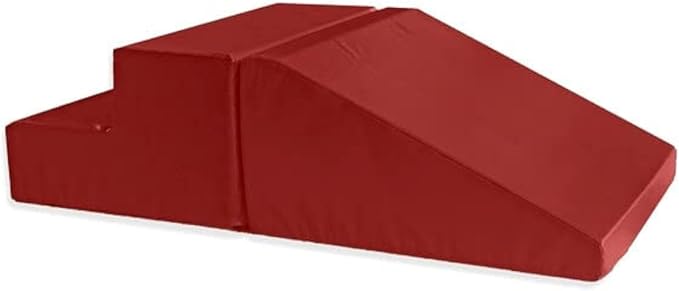 Foamnasium Up and Down Set, Indoor Foam Playset, 2 Piece Soft Toddler and Active Kids Play Foam Climber for Balancing, Crawling, Climbing, Sliding and Jumping, Made in The US, Enhanced Crimson