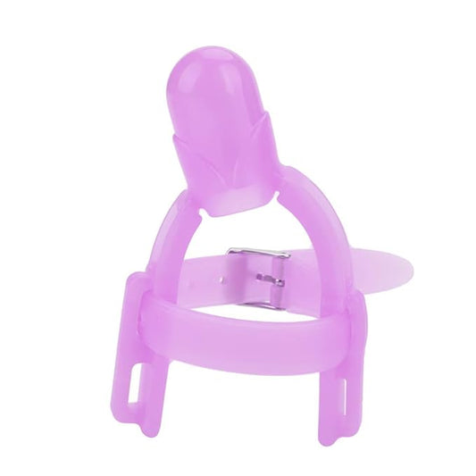 Thumb Sucking Finger Protector, Adjustable Biting Teether Soft Silicone Finger Guard Thumb Protector for Babies 3 Months and Above(Purple)