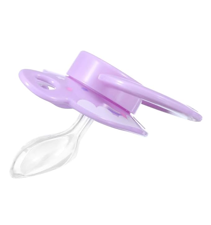 Landofgenie Adult Sized Pacifier Large Handle Large Shield Cute Print Paci Purple