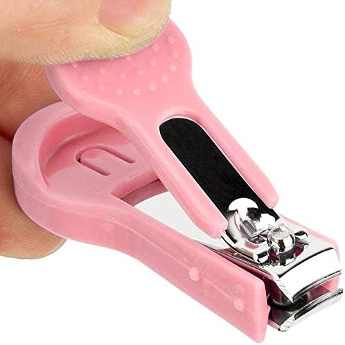 Baby Nail Kit, Baby Nail Care Set 4-in-1 Including Baby Nail Clipper, Scissor, Nail File & Tweezers, Baby Manicure Kit and Pedicure Kit for Newborn, Infant & Toddler (Pink)