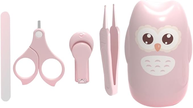 Baby Nail Care Kit with Infant Fingernail Clippers Scissors and Tweezers Lightweight Portable Grooming Set for Newborns and Toddlers 4.25 Inch Manicure Tools