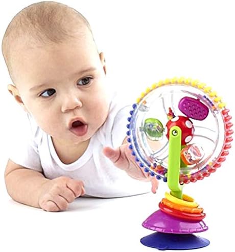 Keenso Three Color Rotating Wheel Model, Baby Stroller Toy Strengthen Fine Motor Skills for Infant
