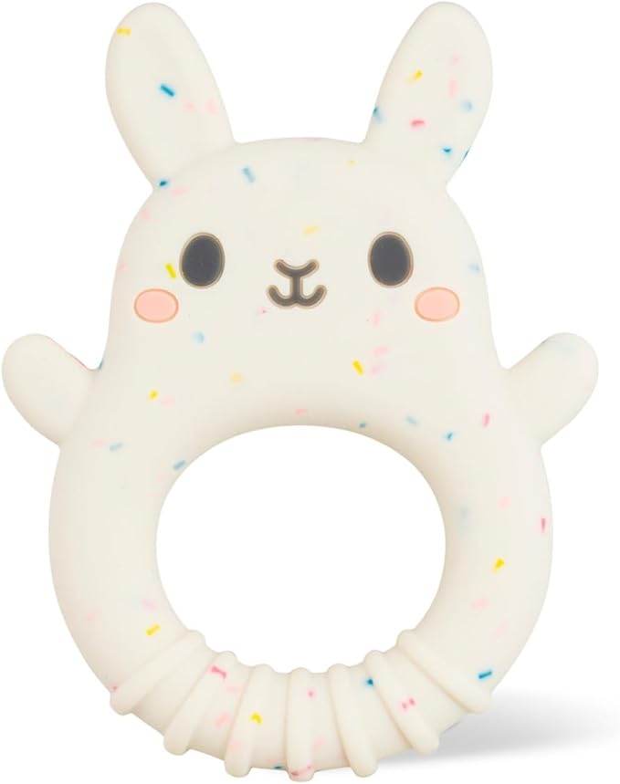 Tiger Tribe Baby Silicone Teether - Bunny Shape, BPA-Free, Soft Relief for Teething, Sensory Toy for Newborns and Infants 0-18 Months