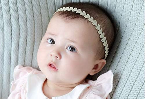Zapire 4pcs Lace Bows Baby Headbands for Baby Girl Headbands Hair Accessories - Soft Elastic Flower Bows Hair Band
