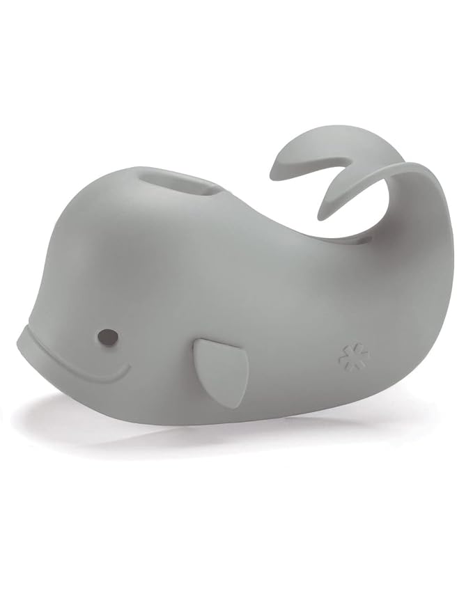 Skip Hop Baby Bath Tub, 3-Stage Smart Sling Tub, Moby, White & Baby Bath Spout Cover, Universal Fit, Moby, Grey