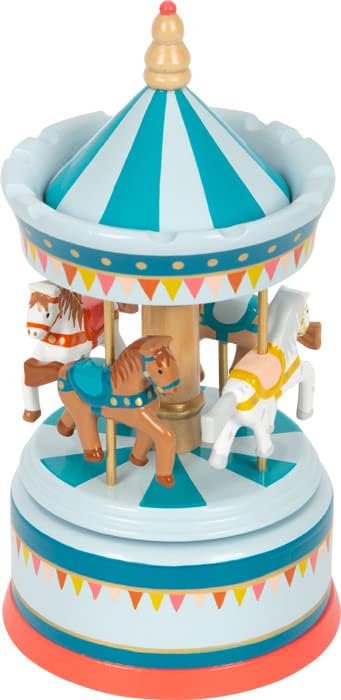Small Foot Musical Box Horse Carousel Circus Wooden Decoration for Children's Room with Beautiful Sleep Music, 12321