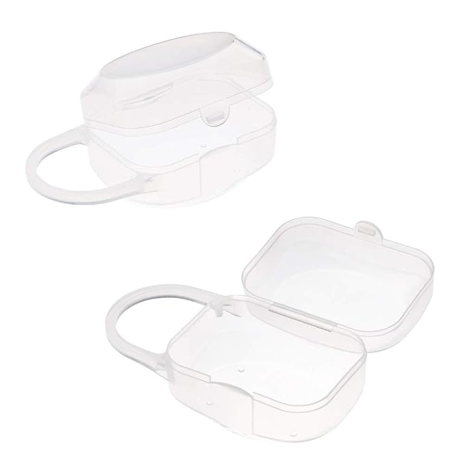 Accmor Pacifier Case, Pacifier Holder Case with Handle, BPA Free Universal Pacifier Container Box for Travel, Transparent, 4 Pack