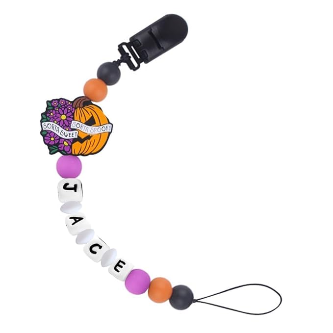 Personalized Christmas Pacifier Clip with Baby Name, 1st Christmas Pacifier Clip Custom Binky Clip Baby Gift
