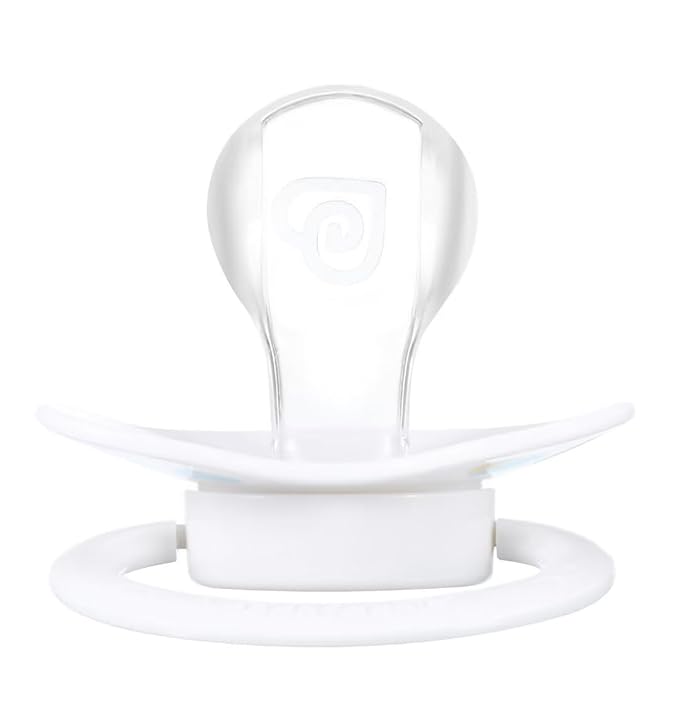 Landofgenie Adult Sized Pacifier Large Handle Large Shield Cute Print Paci White