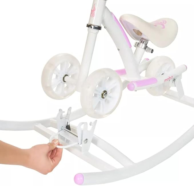 Mobo Cruiser Wobo Rocking Horse Ride On & Baby Balance Bike Pink, seat height adjusts 11-19 inches