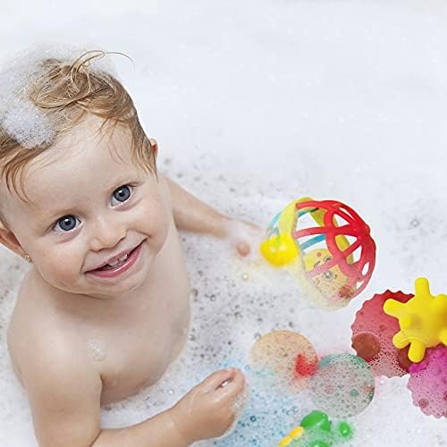 Sensory Balls for Toddlers - Textured Multi Ball Set for Babies, 6 Colorful Soft and Squeezy Sensory Toys with Stacking Cups Baby Rattle Ball - Stress Relief & Sensory Developmental Toy for Kids