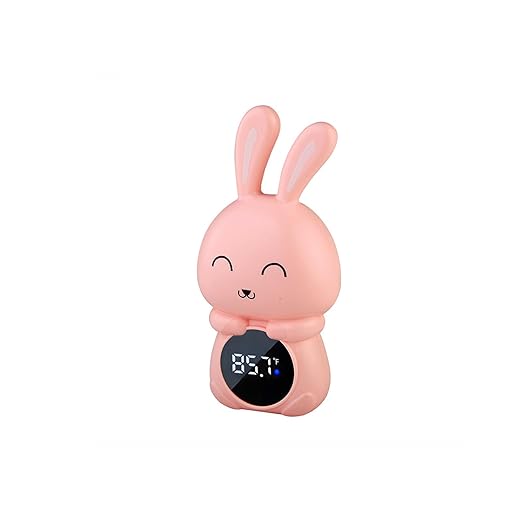 Baby Bath Thermometer, Digital Tube Floating Thermometer, Temp Warning Water Temperature Thermometer, Cute Cartoon Water Temperature Monitoring for Newborns, Infants (Bunny Pink)