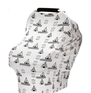 MRPlus Baby Nursing Cover Multi Use Cover for Baby Car Seat Canopy, Shopping Cart Cover, Stroller Cover, Full Privacy Breathable 100% Cotton Breastfeeding Coverage, Baby Shower Gifts for Boys & Girls