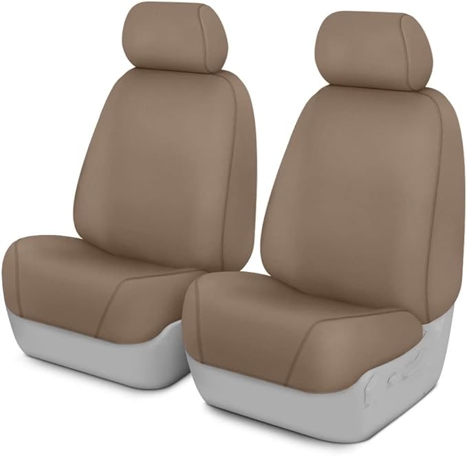 Covercraft Custom-Fit Front Bucket SeatSaver Seat Covers - Polycotton Fabric, Taupe