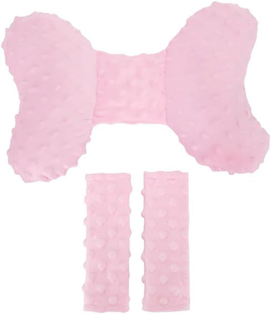 Surakey Adjustable Infants and Baby Neck Head Support, U-Shape Children Travel Pillow Cushion Protective Mats for Car Seat Backrest Dining Chair, Offers Protection Safety for Kids (Pink)