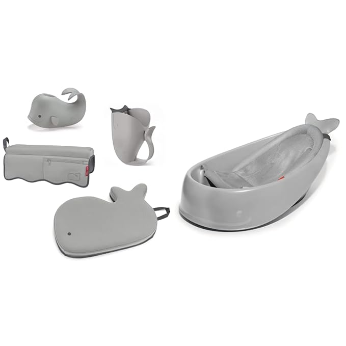 Skip Hop Moby Baby Bath Gift Set with 3-Stage Bath Tub and Bathtime Essentials
