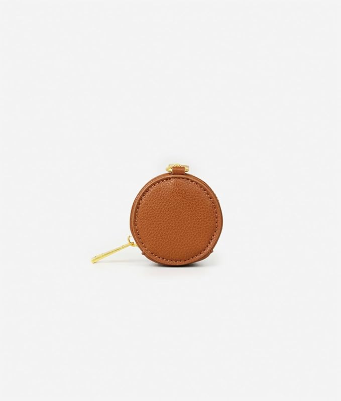 FAWN DESIGN The Paci Case, Brown Pacifier Holder, Premium Pebbled Faux Leather Paci Holder, Insulated Pacifier Case with Zipper and Clip, Fits Most Standard Size Pacifiers, 2.25 x 2.25 inches