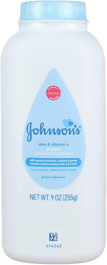 Johnson's Baby Powder, Pure Cornstarch with Aloe & Vitamin E 9 oz