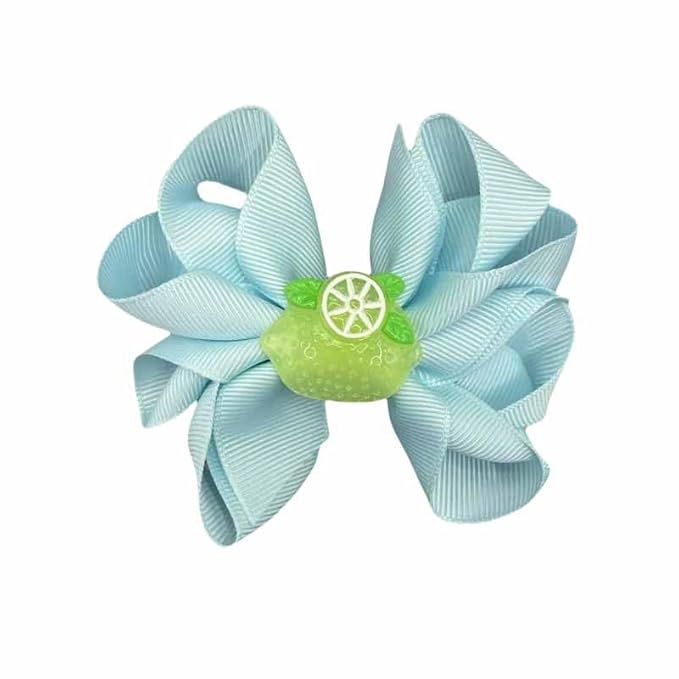 Lemon Bow Clips Baby Girls Fruits Bowknot Pin Kids Girls Yellow Lemon Hair Bow Clips BBG97 (Set-E)