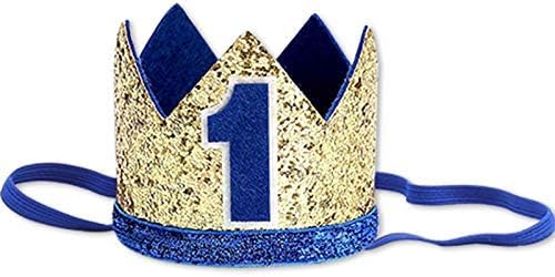 Boy Girl Birthday Crown, Prince Princess Birthday Hat Headband Tiara Crown Cake Photo Prop Party Decorations