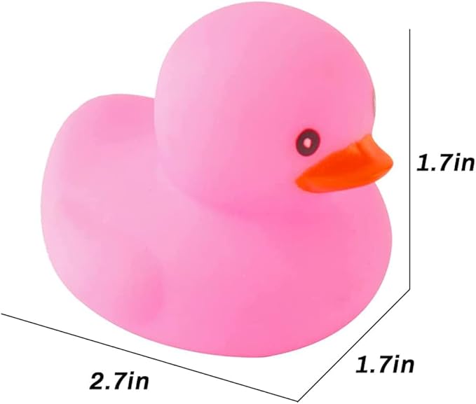 umbresen Pink Rubber Ducks Preschool Bath Toys Bathtub Duckies Gift for Baby Shower Infants Toddlers Car Pool Float Halloween Adults Party Favors Carnival Decorations (Small Pink 2.2''-12pcs)