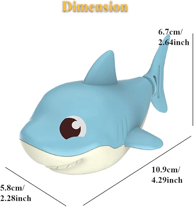 4 PCS Wind-Up Shark Bath Toys for Toddlers – 4-Pack Animal Swimming Water Toys, Battery-Free Wind Up Floating Bathtub Toys for Baby Boys Girls, Fun Shower Pool Gift Set (Shark)