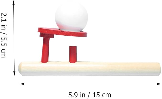 Toddmomy 4pcs Floating Blow Pipe Game, Wooden Balancing Ball Toys for Kids Speech Therapy, Breath Control Training, Sensory Fun Gift for Party Favors